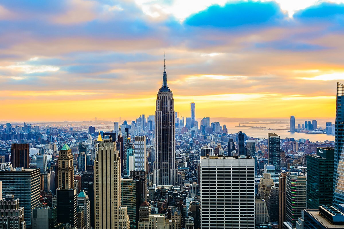 View of the dawn in America