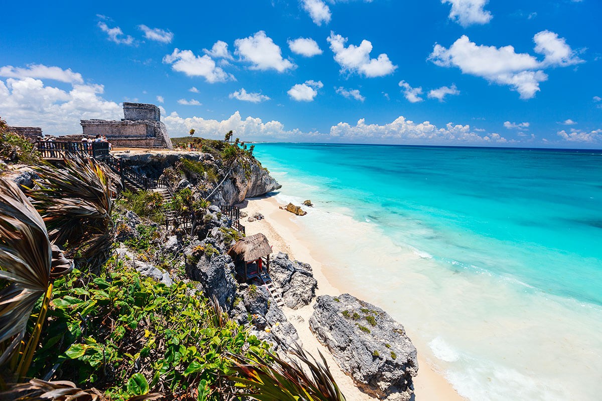 Beautiful Caribbean coast in Tulum Mexico Beautiful Caribbean coast in Tulum Mexico