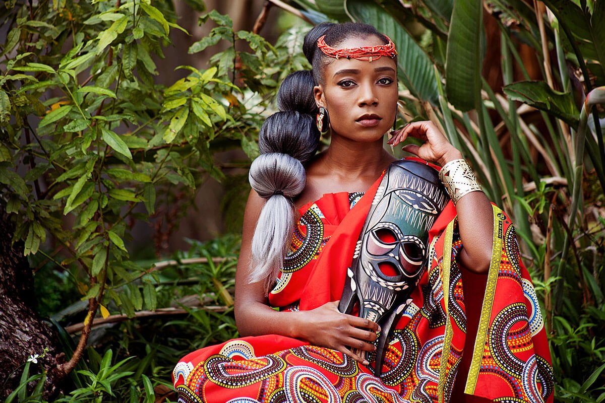 Image of a young African woman in traditional clothes - Symbolizes African Culture