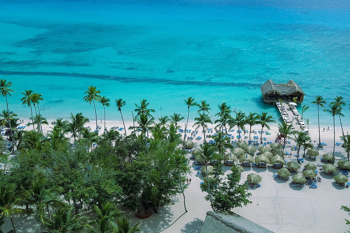 View of a beautiful Caribbean beach resort in La Romana, Dominican Republic View of a beautiful Caribbean beach resort in La Romana, Dominican Republic
