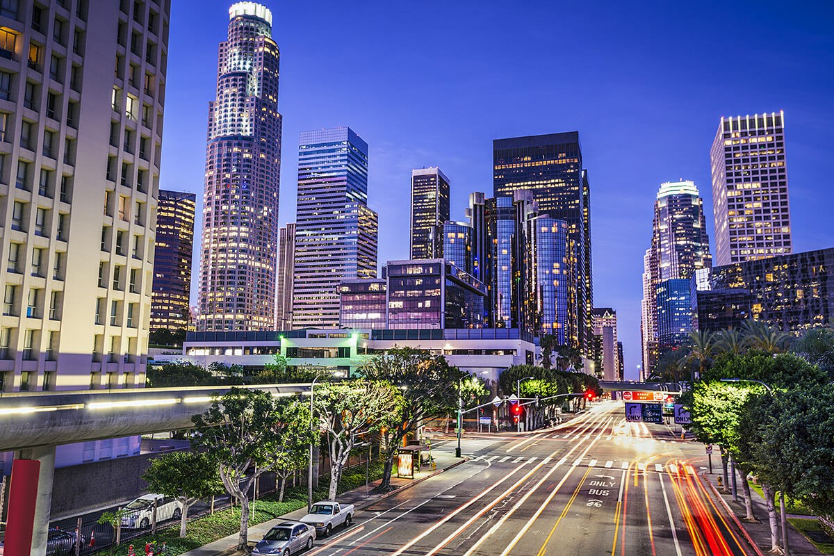 Panoramic view of Los Angeles Center, California Panoramic view of Los Angeles Center, California