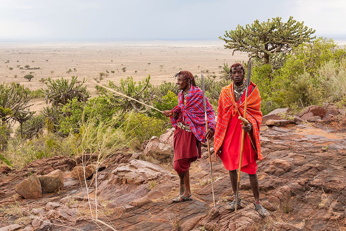 Image of an African tribe with spears Image of an African tribe with spears