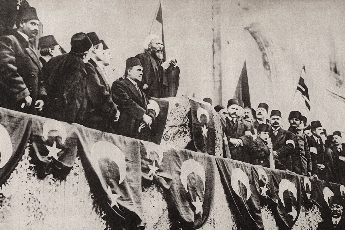 Historical photo. World War 1 - proclaiming the Holy War in Istanbul, Turkey Historical photo. World War 1 - proclaiming the Holy War in Istanbul, Turkey