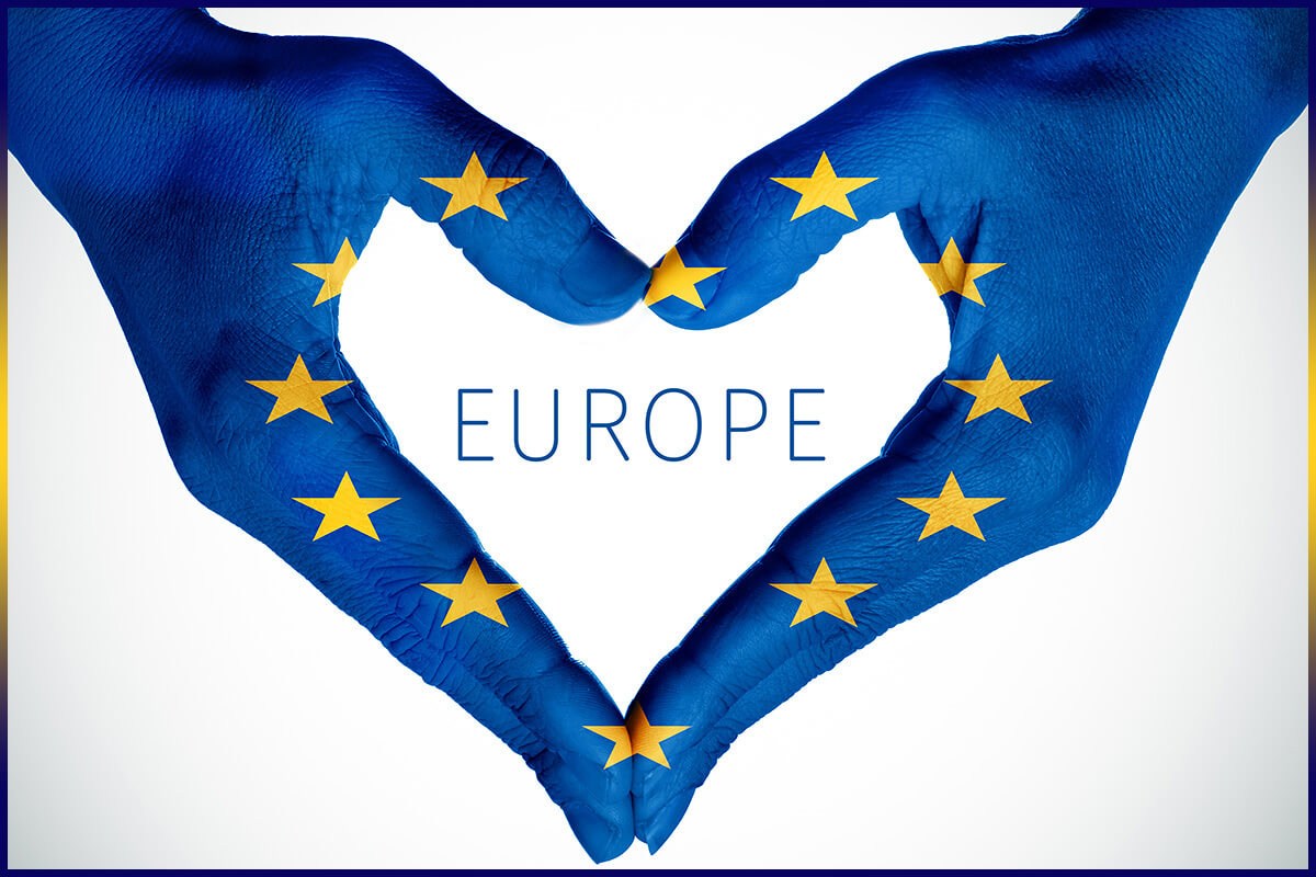 The image of the hands in the form of a heart shape - Love for Europe The image of the hands in the form of a heart shape - Love for Europe
