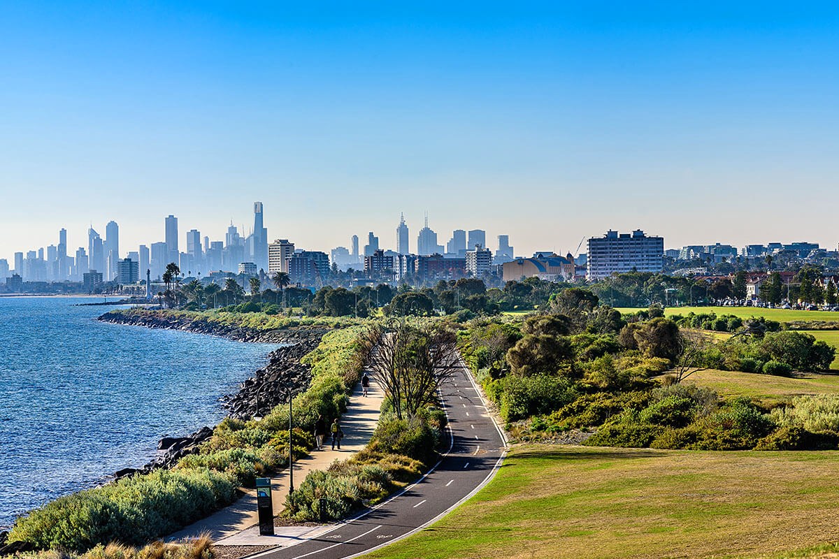 View of Saint Kilda Road, Melbourne View of Saint Kilda Road, Melbourne