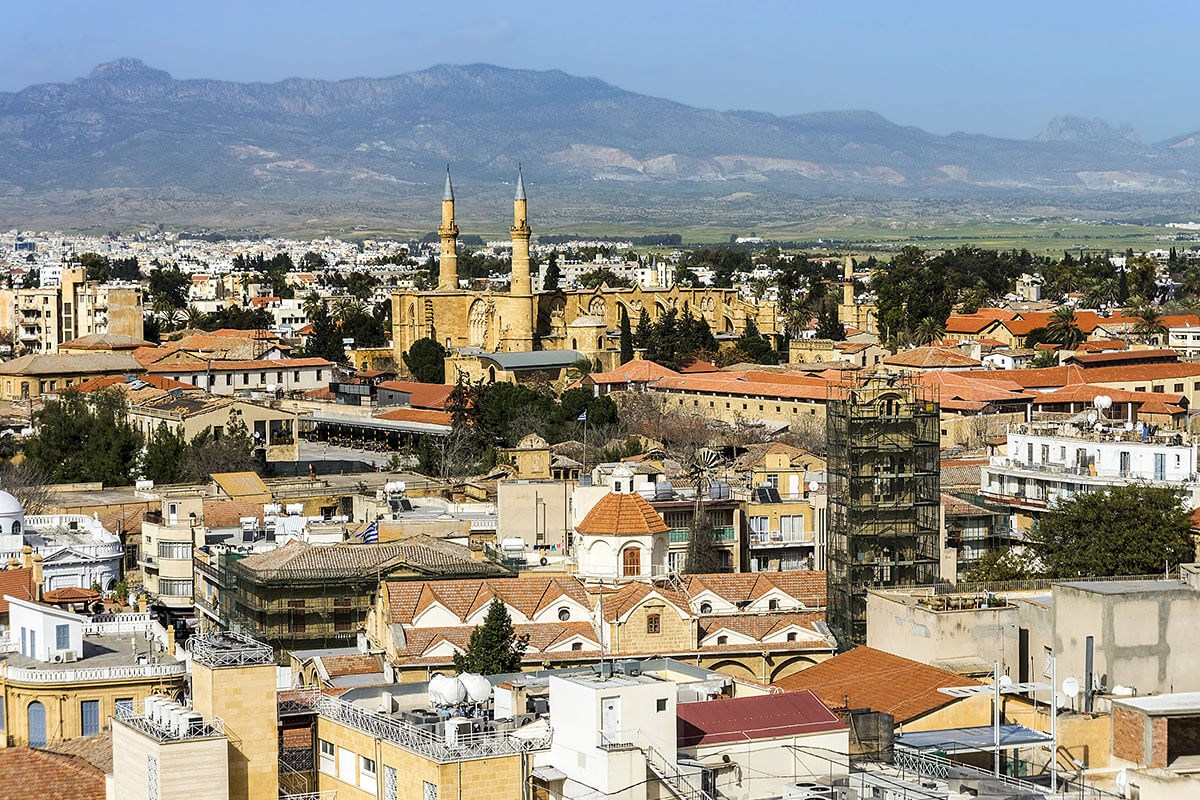 Panoramic mountain views in Nicosia, Cyprus