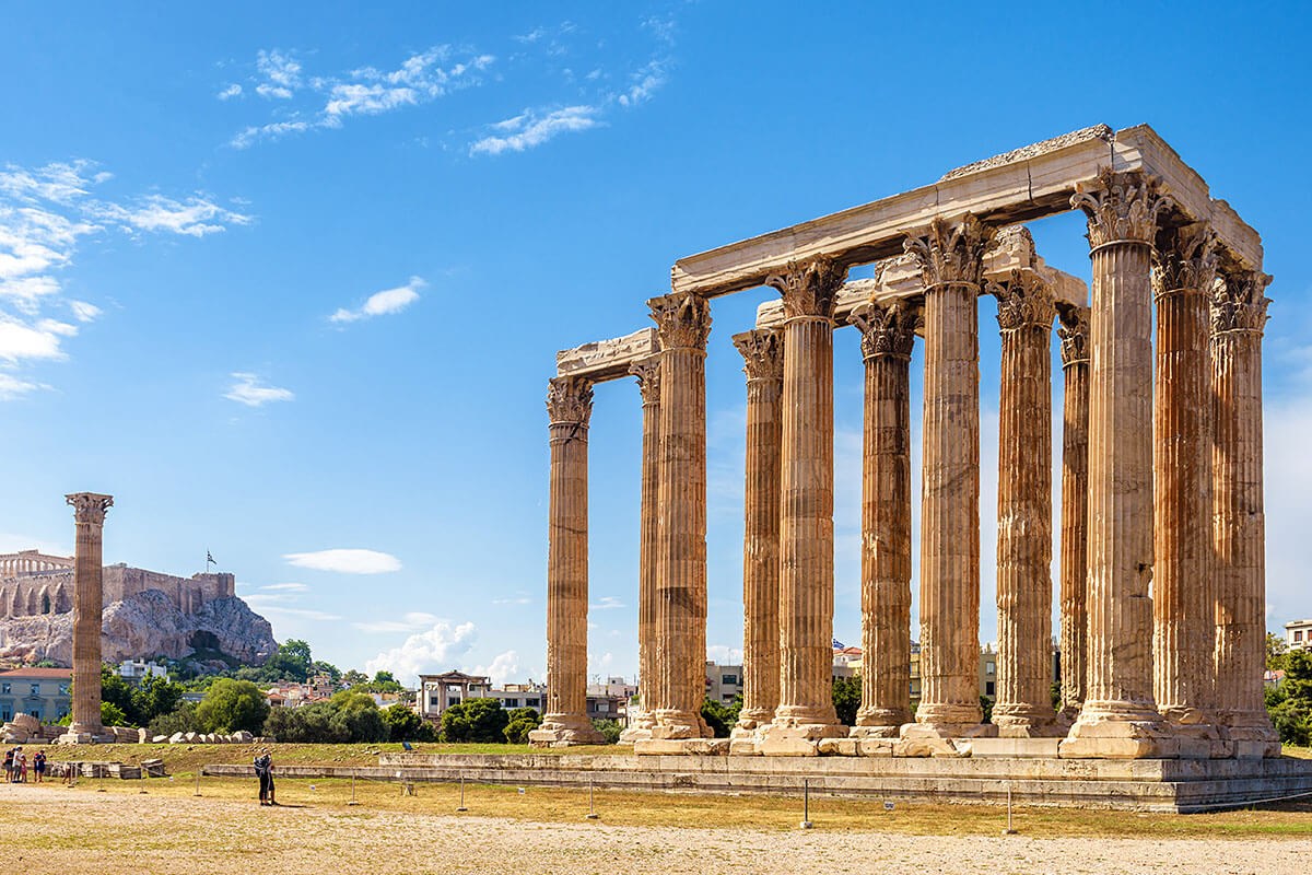 Panorama of Temple of Olympian Zeus, Athens, Greece