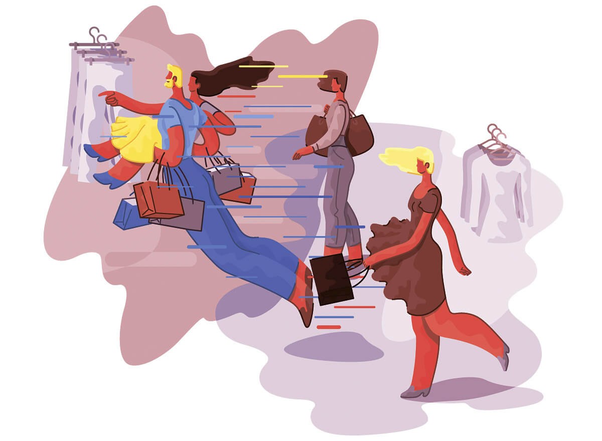 Image of painted people making purchases Image of painted people making purchases