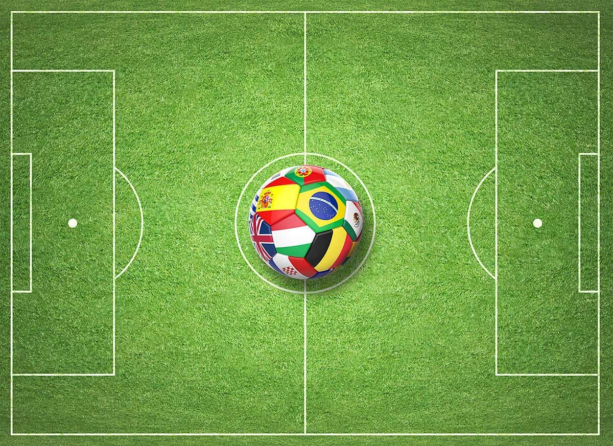 Image of a soccer field with a ball