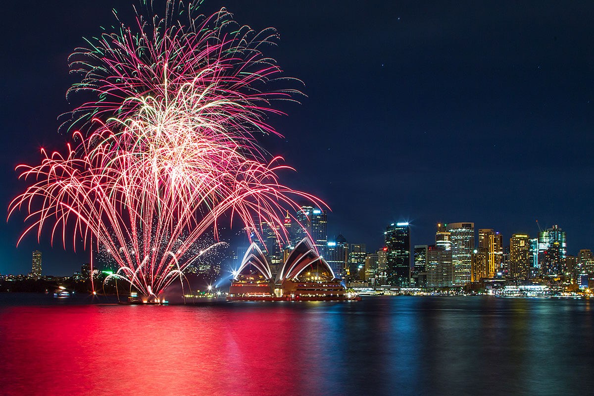 Amazing fireworks in Australia at night Amazing fireworks in Australia at night