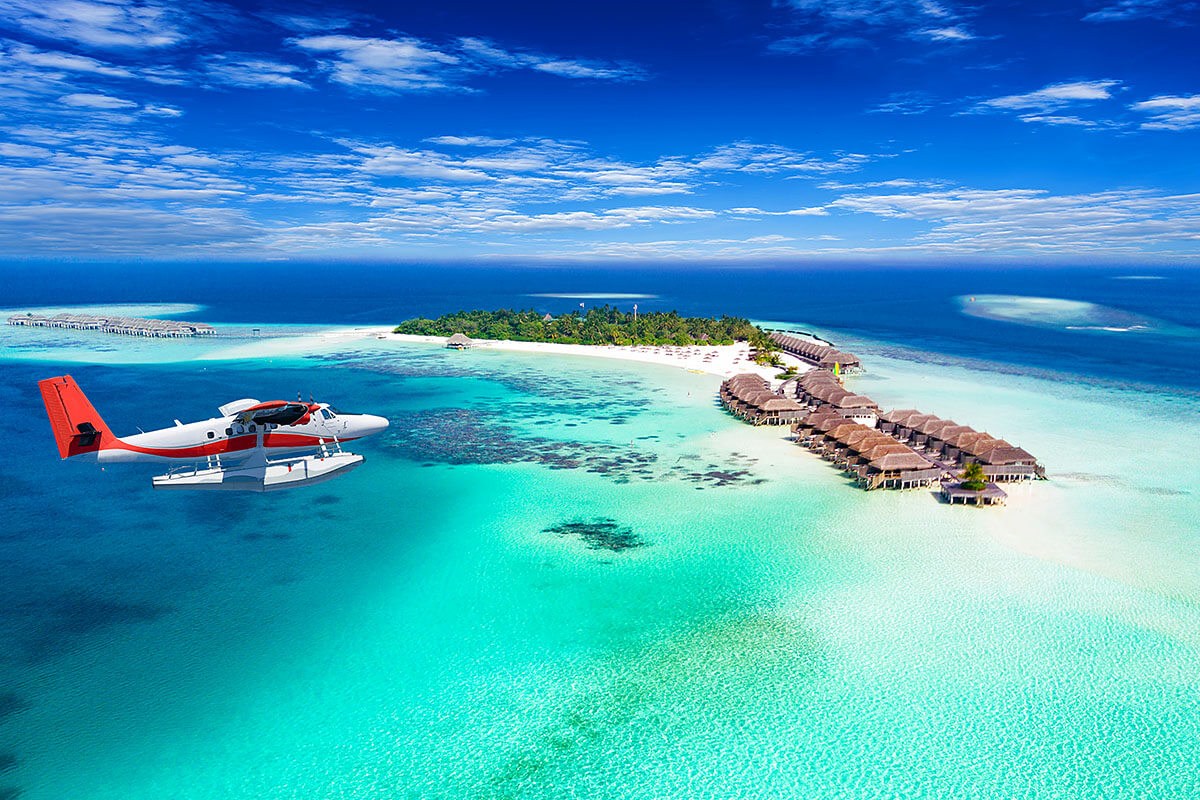 Stunning aerial view of the islands and the ocean, Maldive Islands Stunning aerial view of the islands and the ocean, Maldive Islands