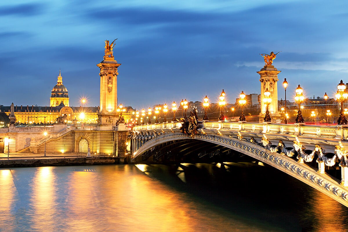 Image of Paris bridge Pont Alexandre III and Seine river Image of Paris bridge Pont Alexandre III and Seine river