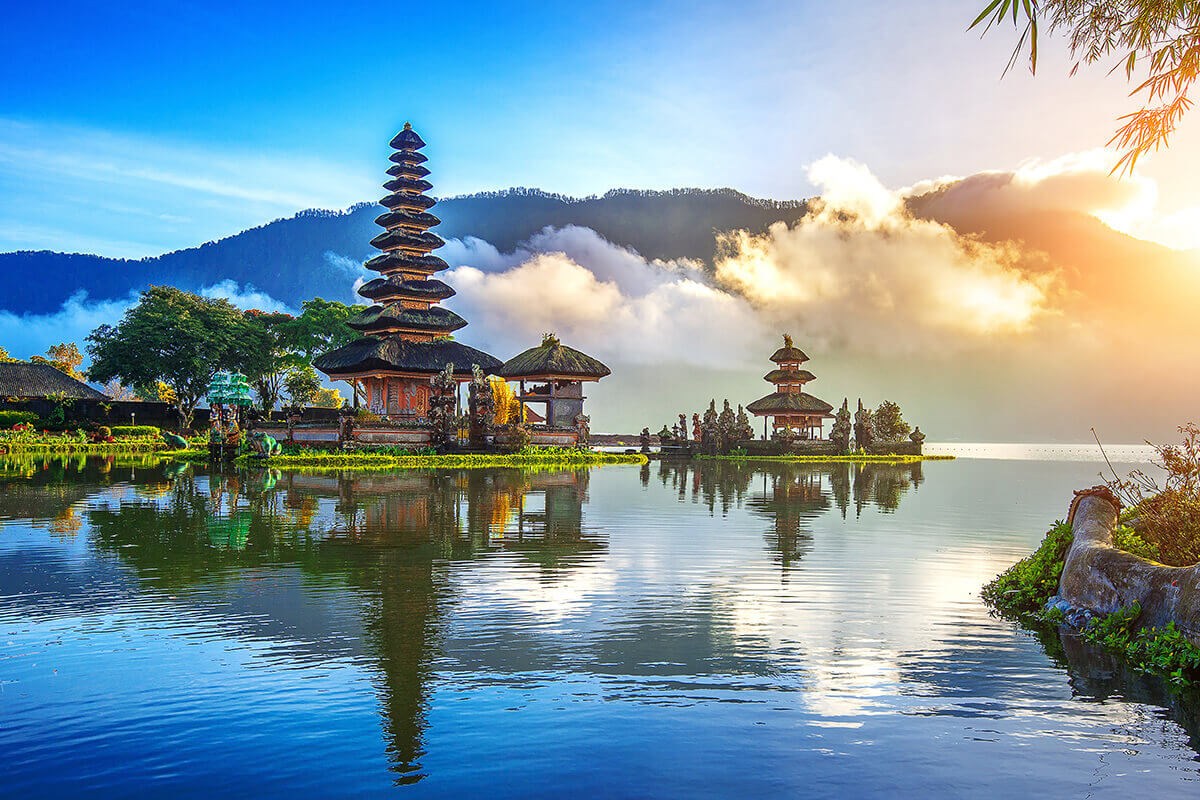 Landscape of the island of Bali in Indonesia near the Pacific ocean Landscape of the island of Bali in Indonesia near the Pacific ocean