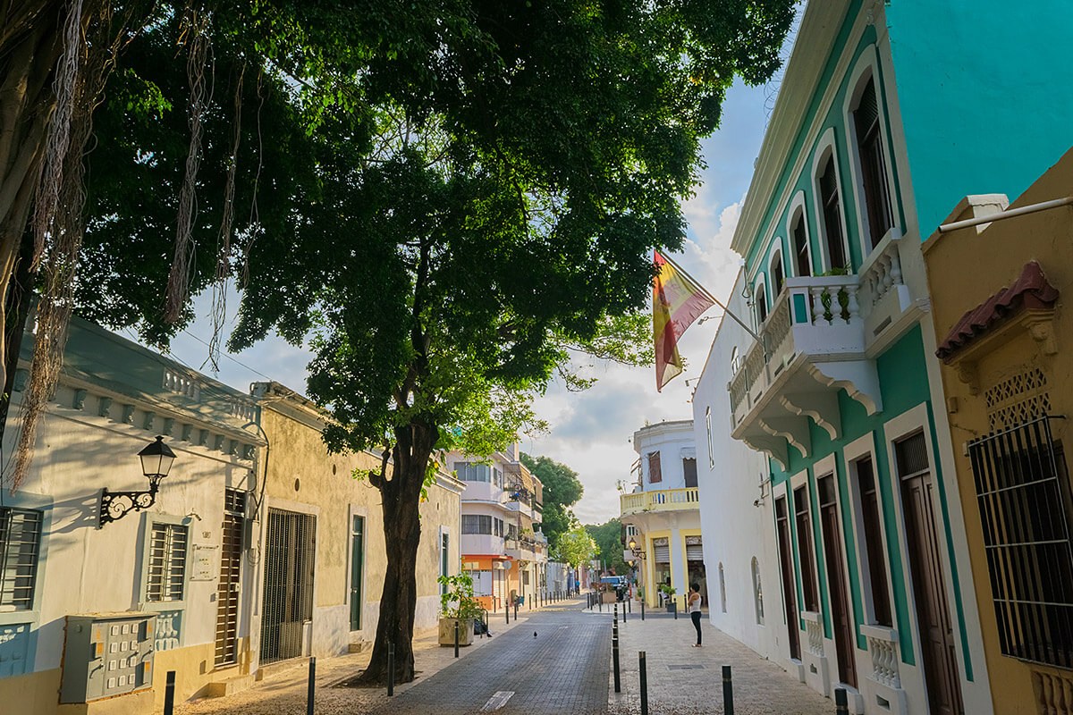 View of the oldest street of America - Calle de la Fortaleza, Santo Domingo, Dominican Republic View of the oldest street of America - Calle de la Fortaleza, Santo Domingo, Dominican Republic