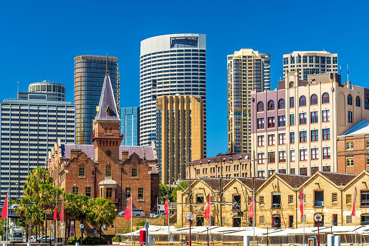 Image of the Rocks is a historic district close by Sydney Harbour Bridge Image of the Rocks is a historic district close by Sydney Harbour Bridge