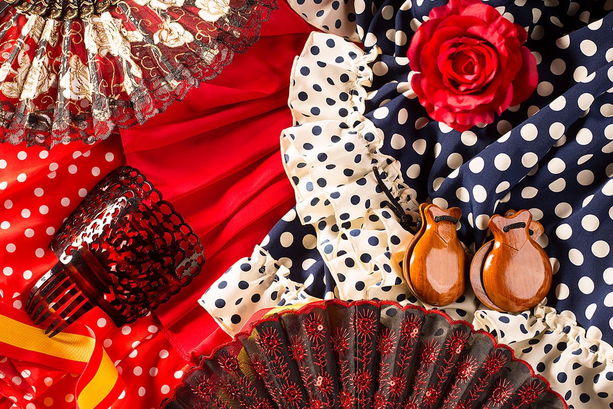 Image of the bright dresses for Flamenco Image of the bright dresses for Flamenco