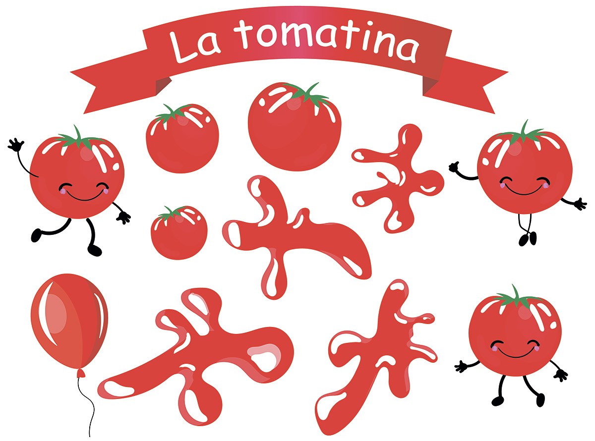 Image of a sign with the name of the Tomato Festival in Spain Image of a sign with the name of the Tomato Festival in Spain