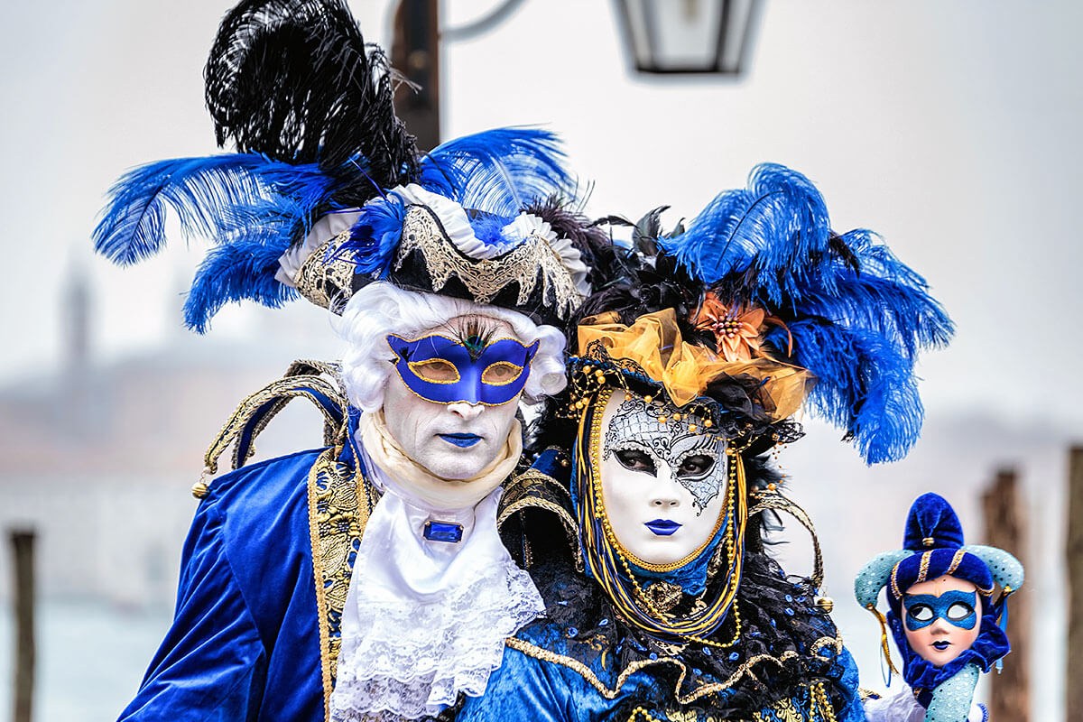 Carnival in Italy - masked people and costumes Carnival in Italy - masked people and costumes