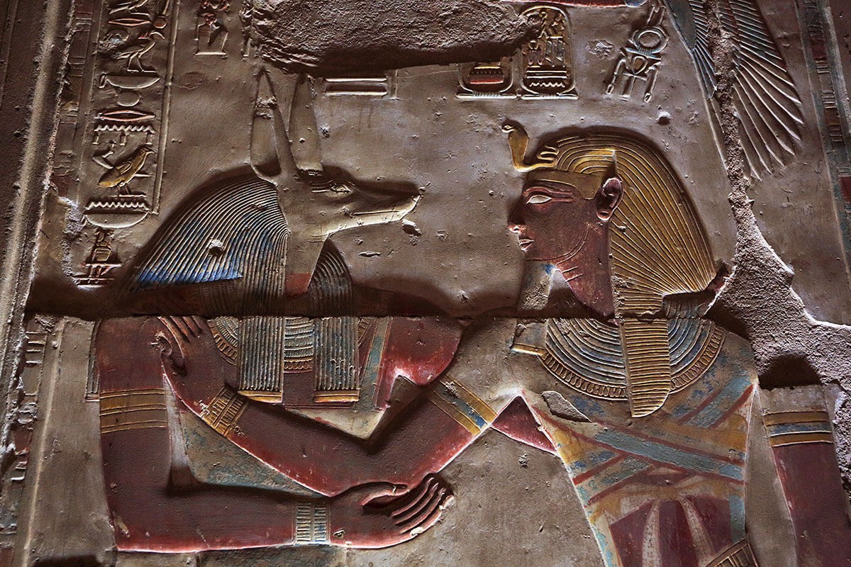 Pyramid of Ahmose - drawing on the wall inside the Pyramid Pyramid of Ahmose - drawing on the wall inside the Pyramid