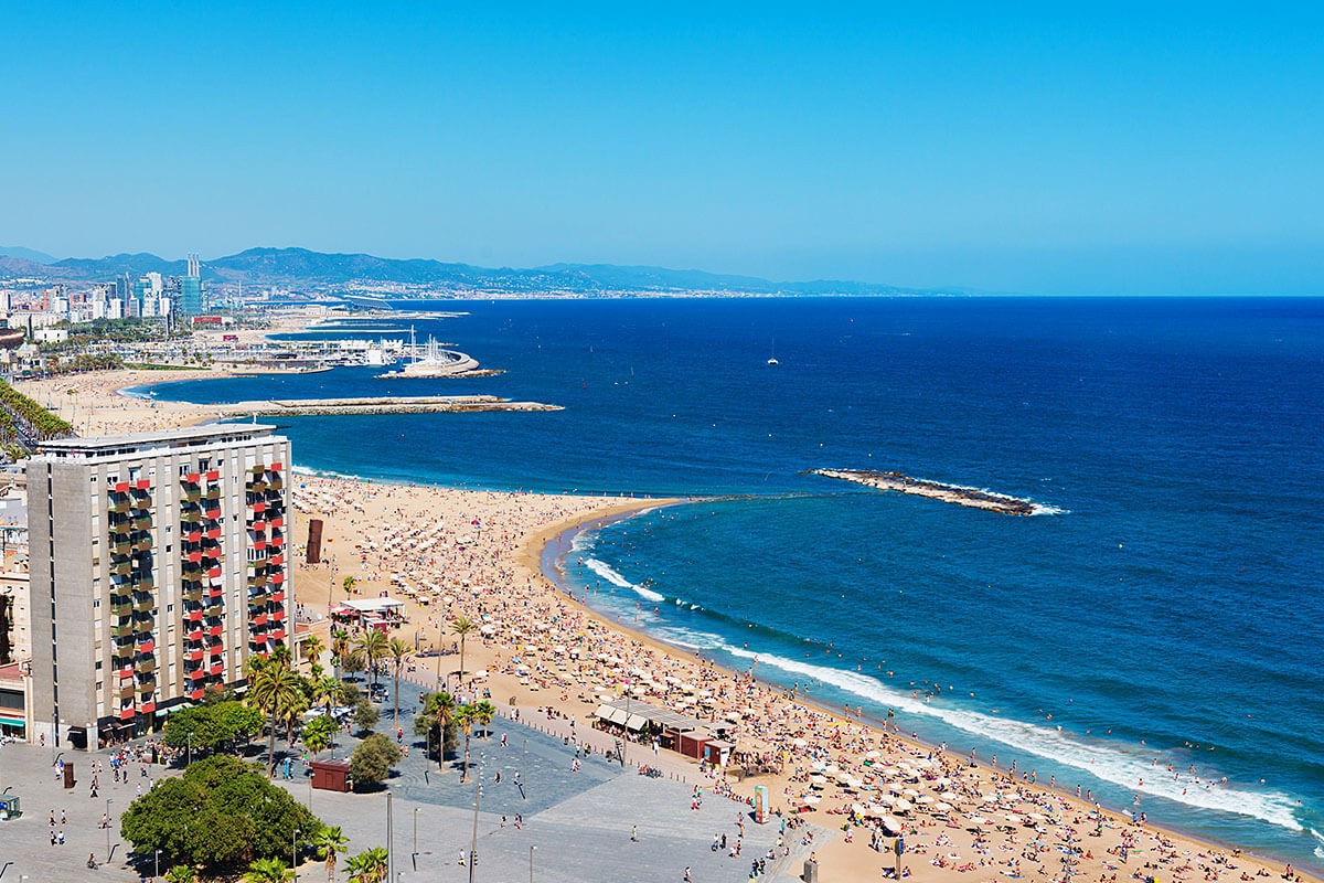View of the famous Barceloneta Beach View of the famous Barceloneta Beach