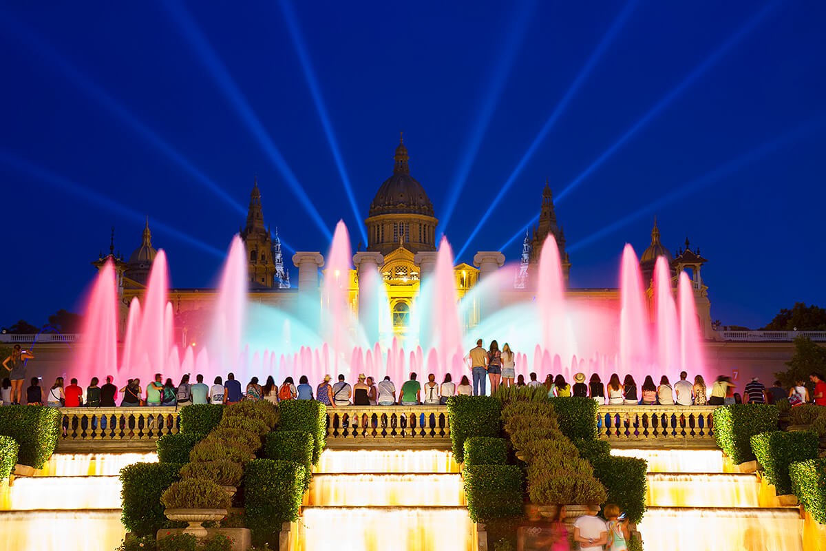 Famous fountain in Barcelona - Magic Fountain of Montjuic Famous fountain in Barcelona - Magic Fountain of Montjuic