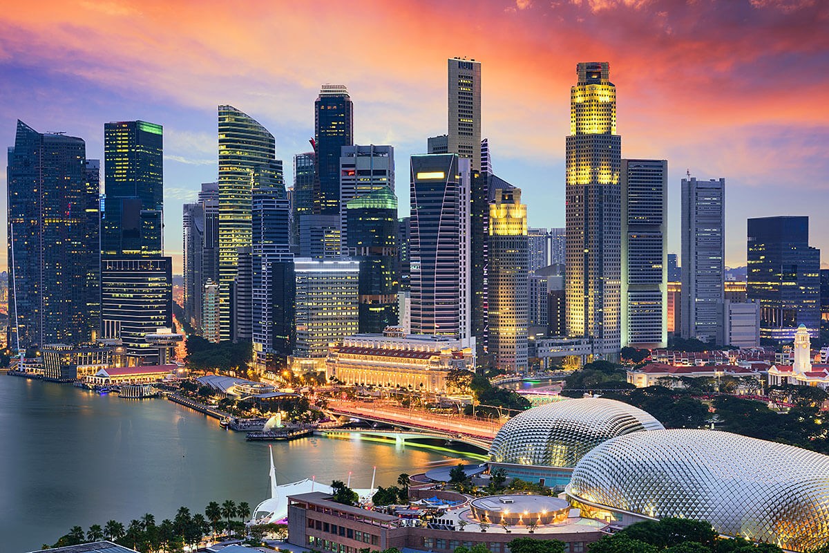Panoramic view of the financial center of Singapore Panoramic view of the financial center of Singapore