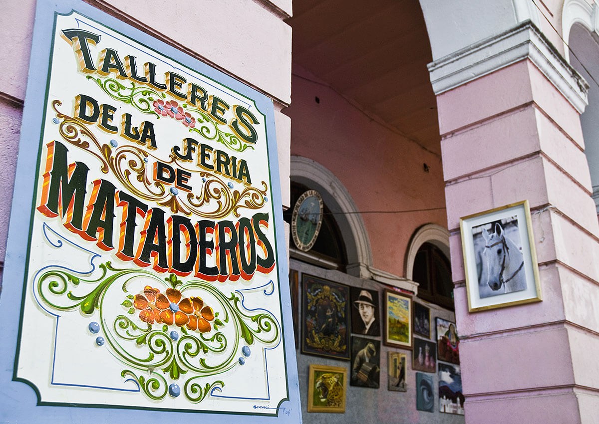 Fair of the Mataderos - event sign, Buenos Aires Fair of the Mataderos - event sign, Buenos Aires