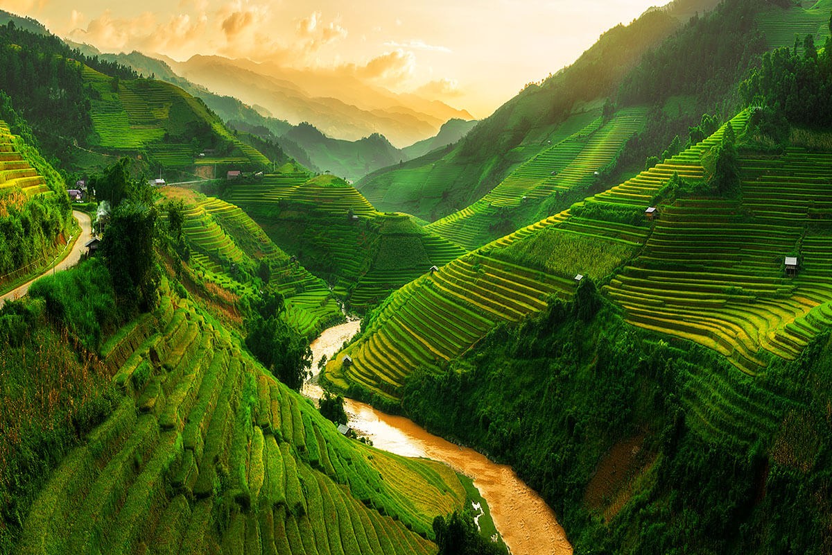 Landscape terraced fields near Sapa, north Vietnam Landscape terraced fields near Sapa, north Vietnam