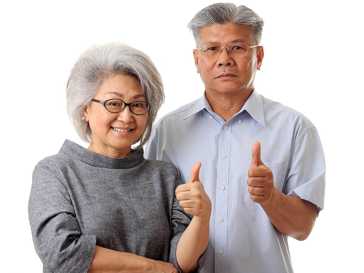 Happy elderly Asian couple Happy elderly Asian couple