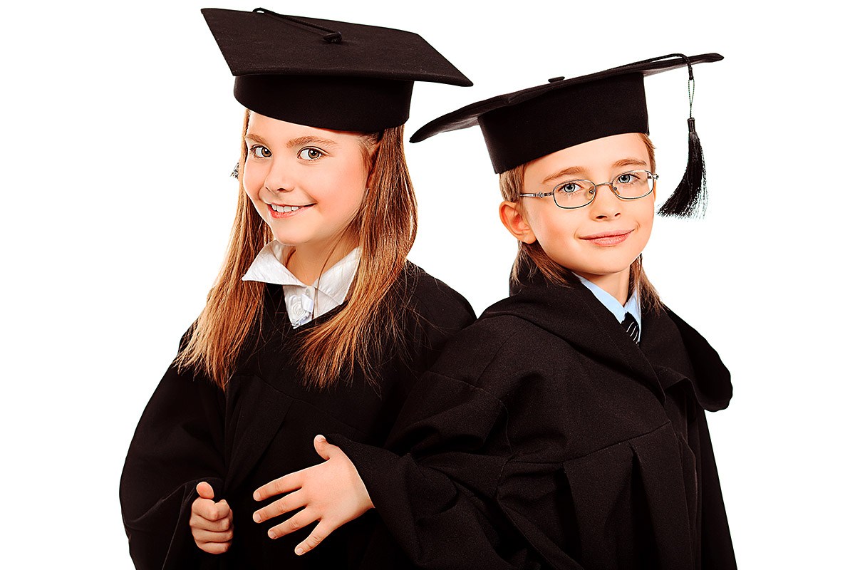 Image of smart children in the mantles Image of smart children in the mantles
