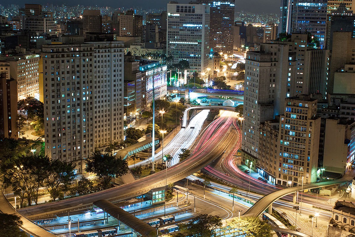 Night panoramic view of the city of Sao Paulo, Brazil Night panoramic view of the city of Sao Paulo, Brazil