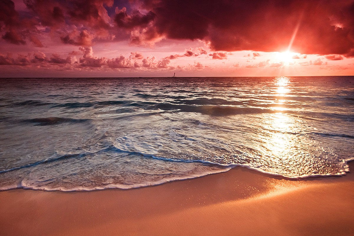Magnificent red sunset in Punta Cana, Dominican Republic Magnificent red sunset in Punta Cana, Dominican Republic