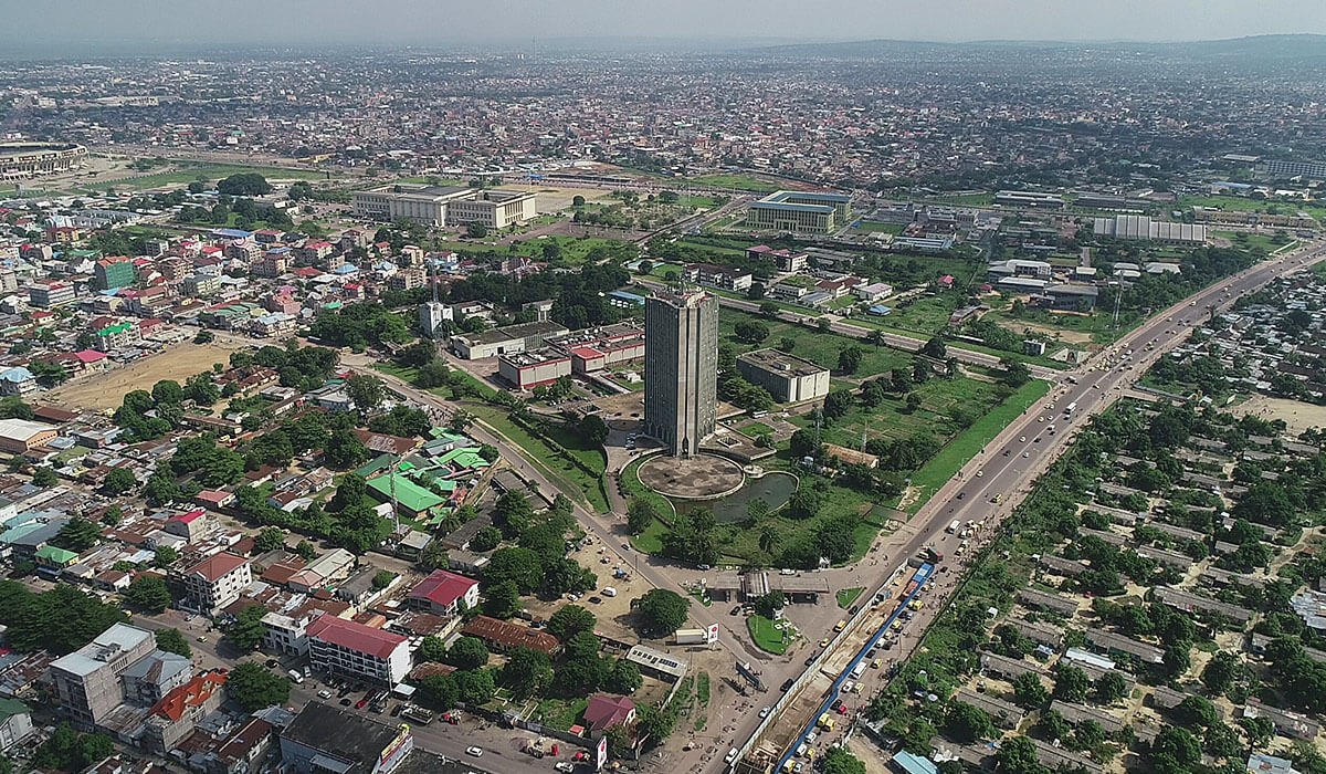 Panoramic aerial view of the city of Kinshasa, Republic of the Congo Panoramic aerial view of the city of Kinshasa, Republic of the Congo