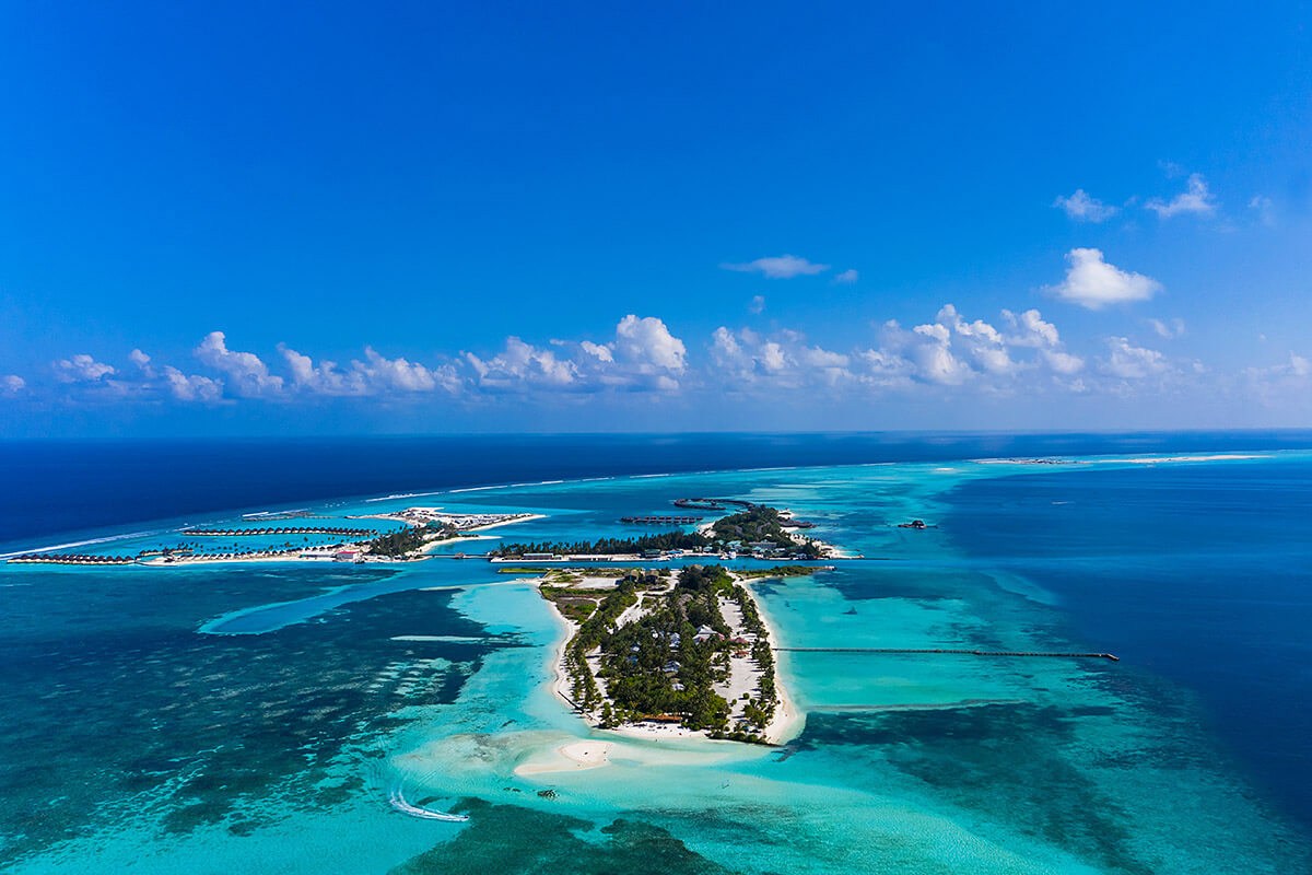 Aerial view of the ocean, Maldives Aerial view of the ocean, Maldives