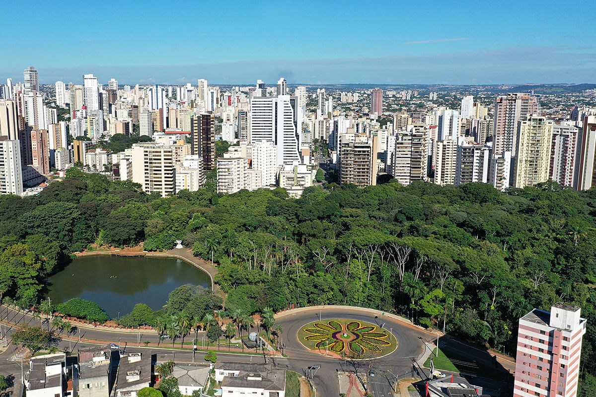 Aerial view of the city and Park in Goiania, Goias, Brazil Aerial view of the city and Park in Goiania, Goias, Brazil