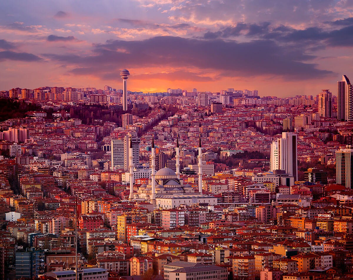 Panoramic view of the evening city of Ankara Panoramic view of the evening city of Ankara