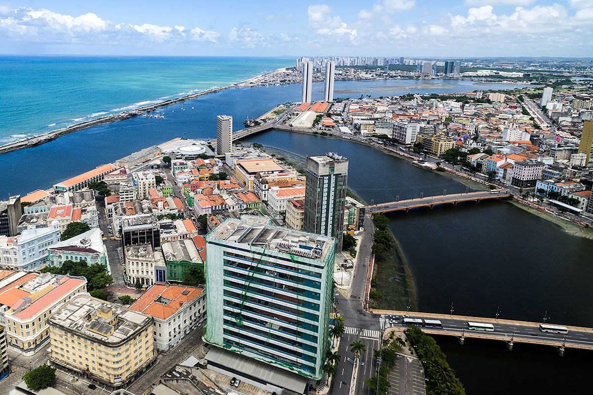View of bridges and buildings in the city of Recife, Brazil View of bridges and buildings in the city of Recife, Brazil