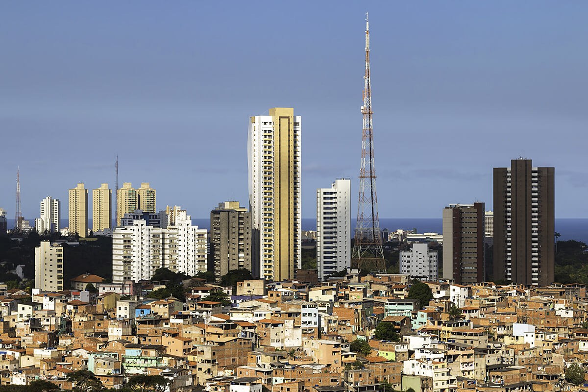 Panoramic view of streets and buildings in the city of Salvador, Brazil Panoramic view of streets and buildings in the city of Salvador, Brazil