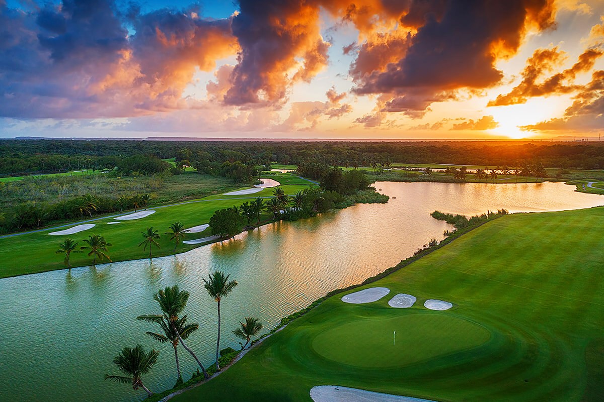 Golf course at sunset Punta Cana, Dominican Republic Golf course at sunset Punta Cana, Dominican Republic