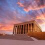 Night view of Anitkabir is the mausoleum of Mustafa Kemal Ataturk, Ankara, Turkey