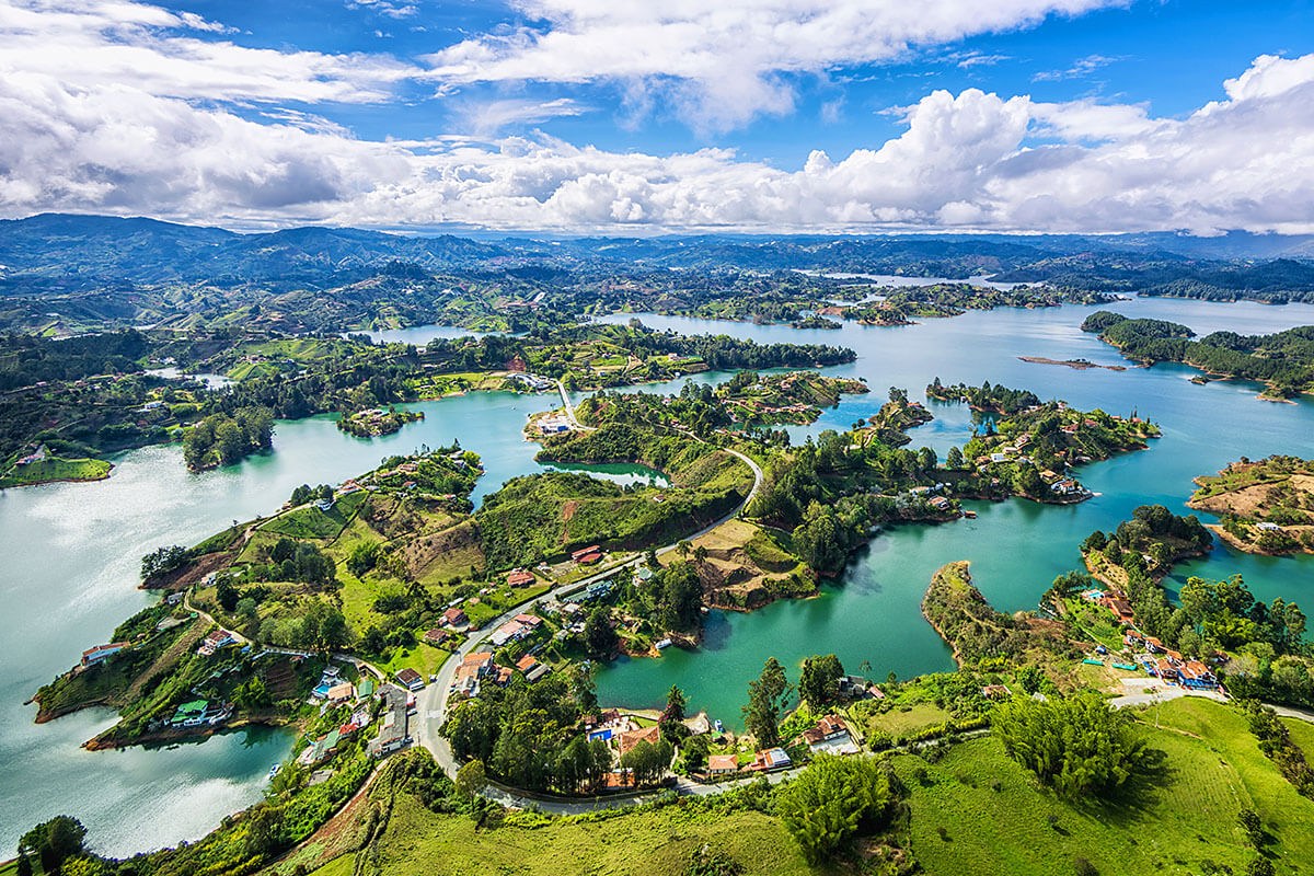 Panoramic view of Guatape, Colombia Panoramic view of Guatape, Colombia