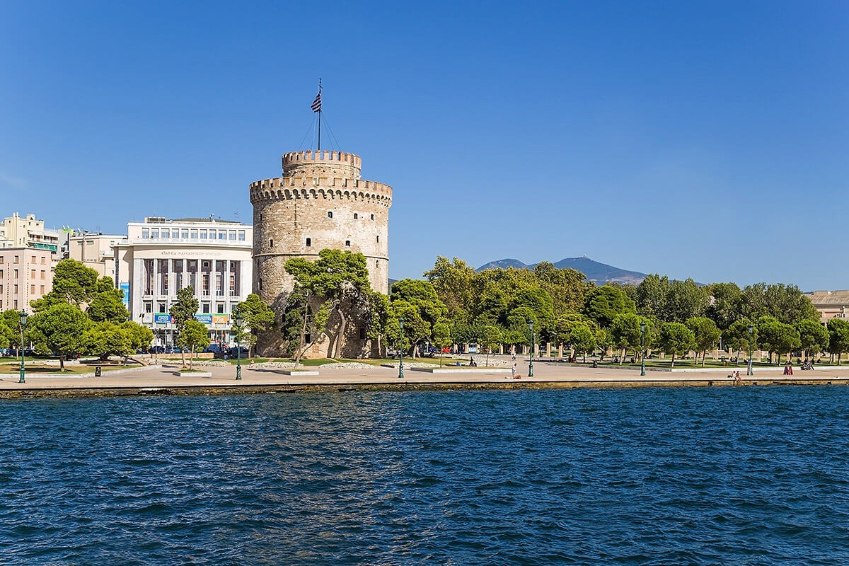 View of the White Tower Square, Thessaloniki, Greece View of the White Tower Square, Thessaloniki, Greece