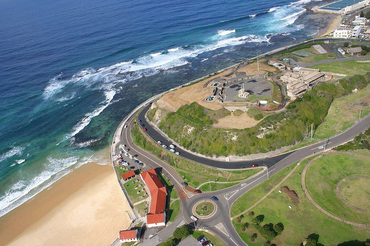 Aerial view of Fort Scratchley, Newcastle, Australia