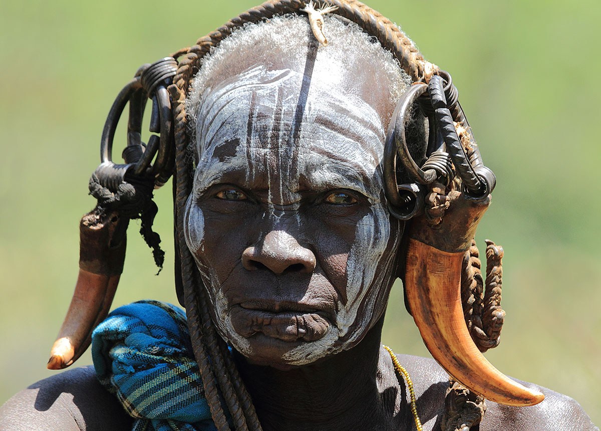 Gaze of person from a tribe in Africa Gaze of person from a tribe in Africa