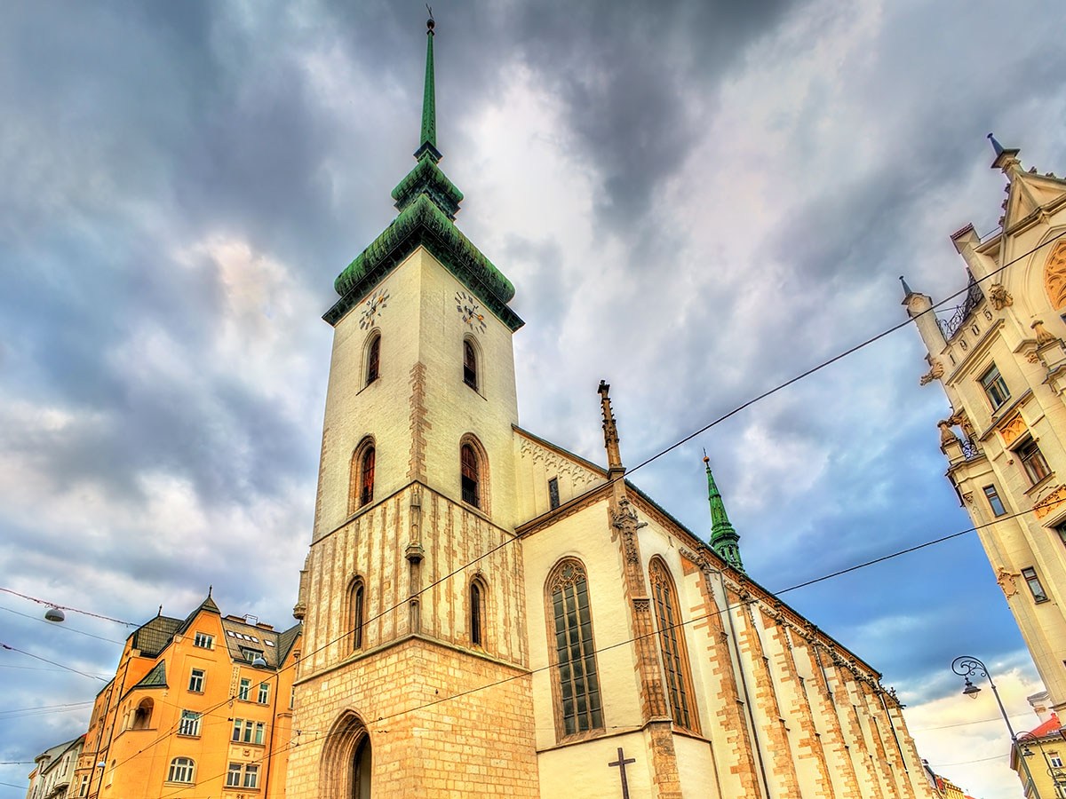 View of St. James Church in the old town of Brno, Czech Republic View of St. James Church in the old town of Brno, Czech Republic