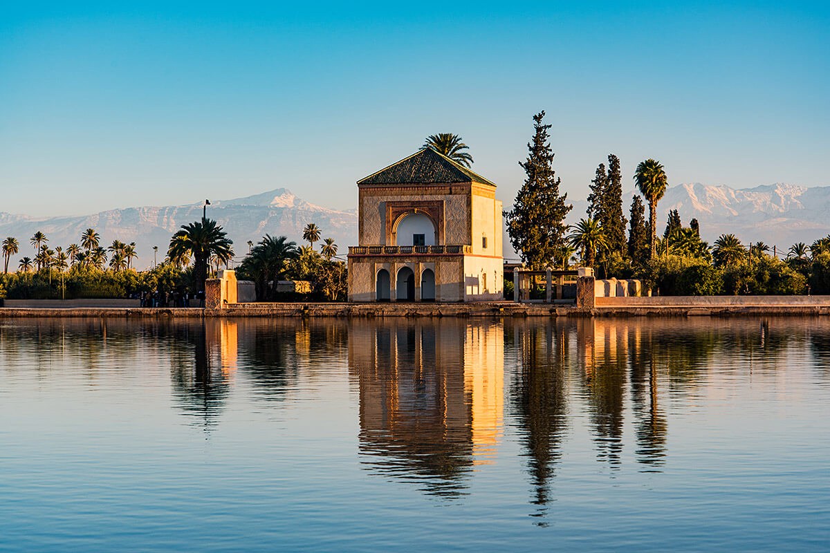 Saadian Pavilion at the Menara Gardens in Marrakesh, Morocco Saadian Pavilion at the Menara Gardens in Marrakesh, Morocco