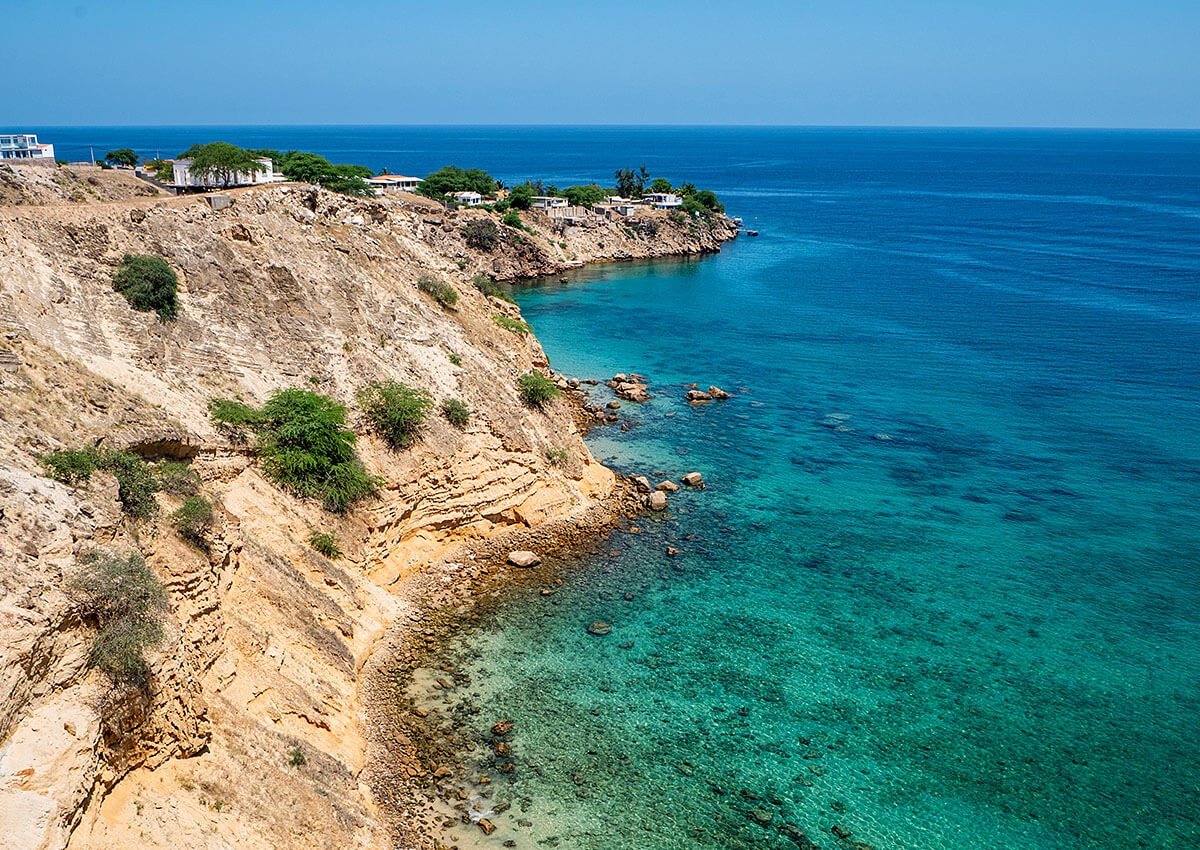 View of the cliffs and cape Caotinha, city of Benguela View of the cliffs and cape Caotinha, city of Benguela