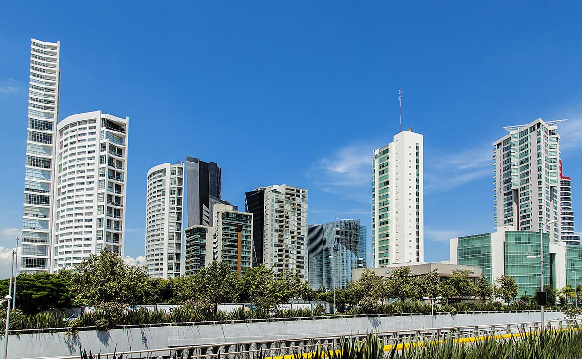 Image of infrastructure and tall buildings, Guadalajara, Mexico