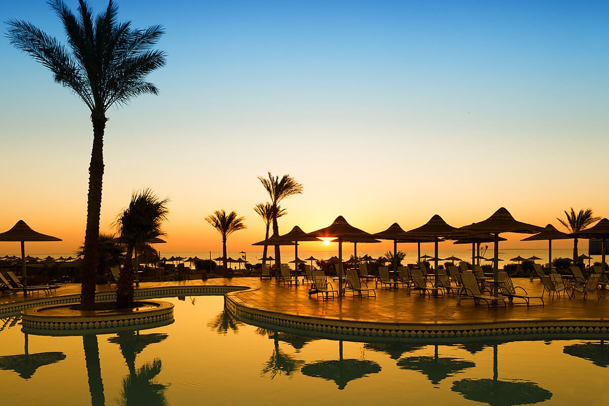 Stunning view of the red sea at dawn, Hurghada, Egypt