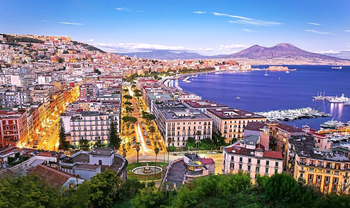 Panoramic view of the city of Naples, Italy